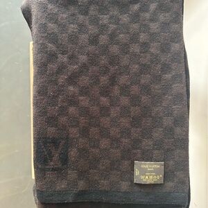 Louis Vuitton brown and black check scarf